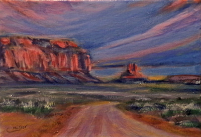 Original Painting Southwest Mesa Landscape 5x7 Acrylic Modern Wall Art