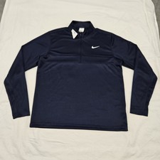 NWT Men's MEDIUM Nike Dri-FIT Half-Zip Golf Pullover Shirt Navy Blue CK6076-451