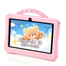 7" Android 13 Kids Tablet 8GB 64GB Dual Camera Long Lasting 2200mAh Portable