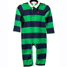 Beaufort Bonnet Sir Proper s Rugby Romper Green Blue Stripes 18M NWT
