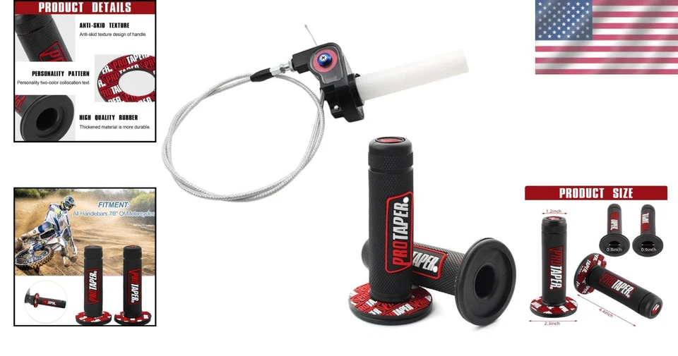 Ergonomic Twist Throttle Grips & Cable Replacement for 110-250cc Off-Road Bikes - Изображение 2 из 4