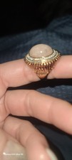 pink peruvian opal ring 18k rose gold over sterling sliver size 8 new