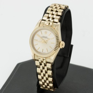 Rolex Oyster Perpetual 67197 14KYG 24mm Champagne Dial Jubilee Watch #W345283 1