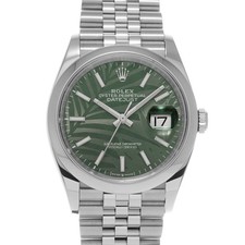 ROLEX Datejust 36 126200 Olive Green Palm Motif WATCH 696628