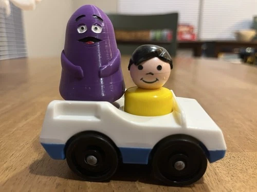 Vintage Fisher Price Little People Rare HTF McDonald’s Boy Car + Custom Grimace
