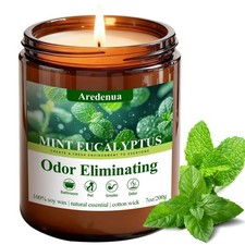 Mint Eucalyptus Odor Eliminating Candles Eliminates 95 of 7 oz, 3" x 4"