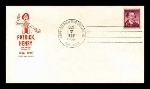 US COVER PATRICK HENRY $1 FIRST DAY ISSUE SCOTT 1052 HOUSE OF FARNAM CACHET