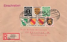 157957) Frz. Zone Nr. 10 (Paar) u.a. auf Einschreiben Lindau 1946 nach M&uuml;nchen