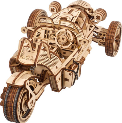 UGEARS Dreiradfahrzeug UGR-S - 3D Holzpuzzle Motorrad - Auto 3D Puzzle Modellbau