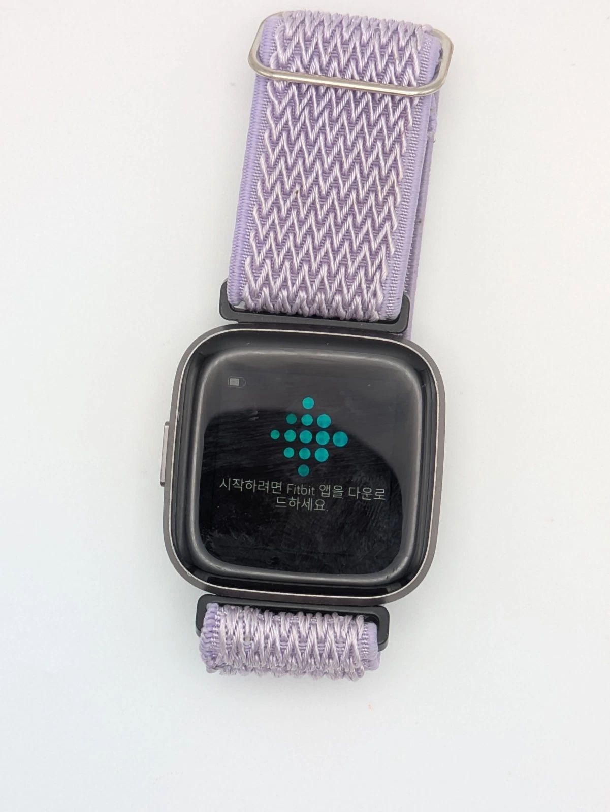 Fitbit Versa 2 Smartwatch Black w/ Purple Band Fitness Tracker Working