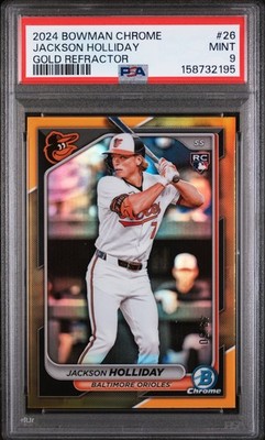 2024 Bowman Chrome Jackson Holliday #26 Gold Refractor /50 PSA 9