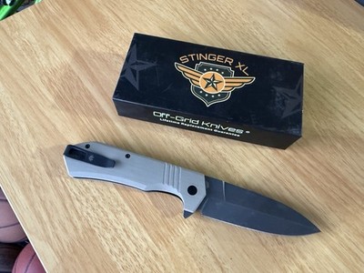 Off Grid Knives Stinger XL Spear Point 4  Blade Crucible 154cm Steel