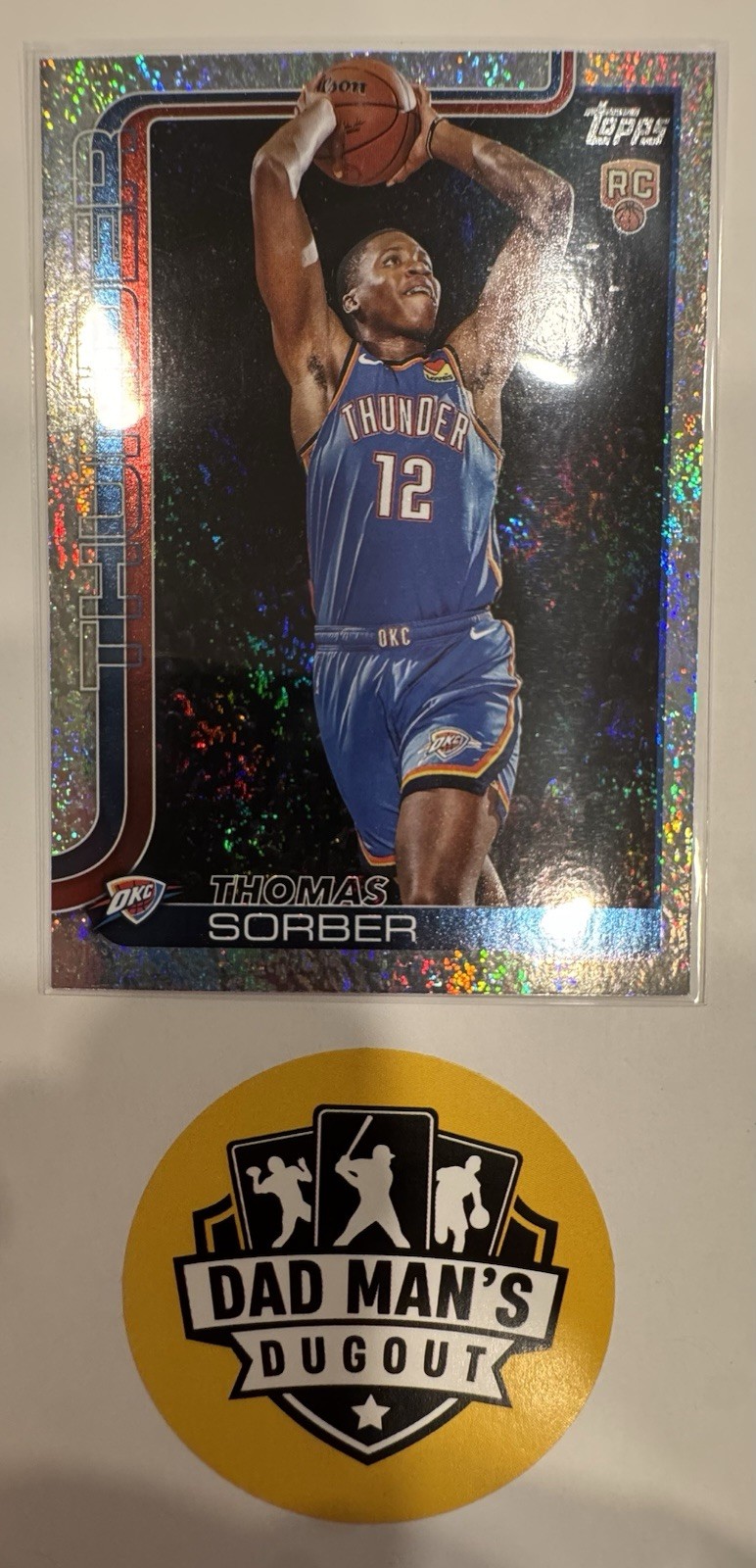 2025-26 Topps Thomas Sorber #215 Holo Foil Parallel Rookie Card OKC Thunder