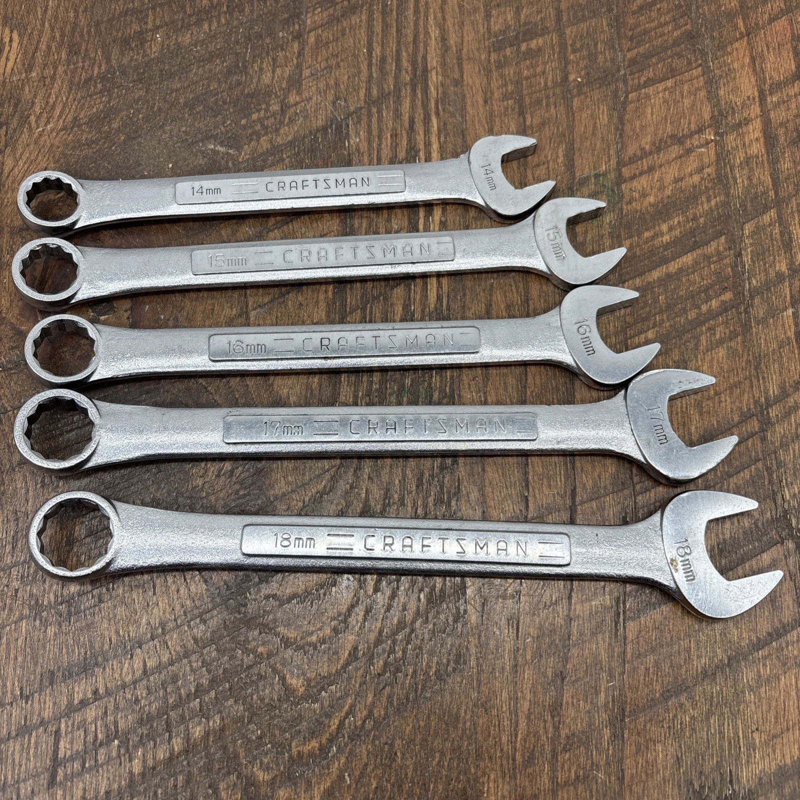 Lot Of 5 Craftsman Molybdenum Combination Wrench Vintage Japan -Sizes On Pic