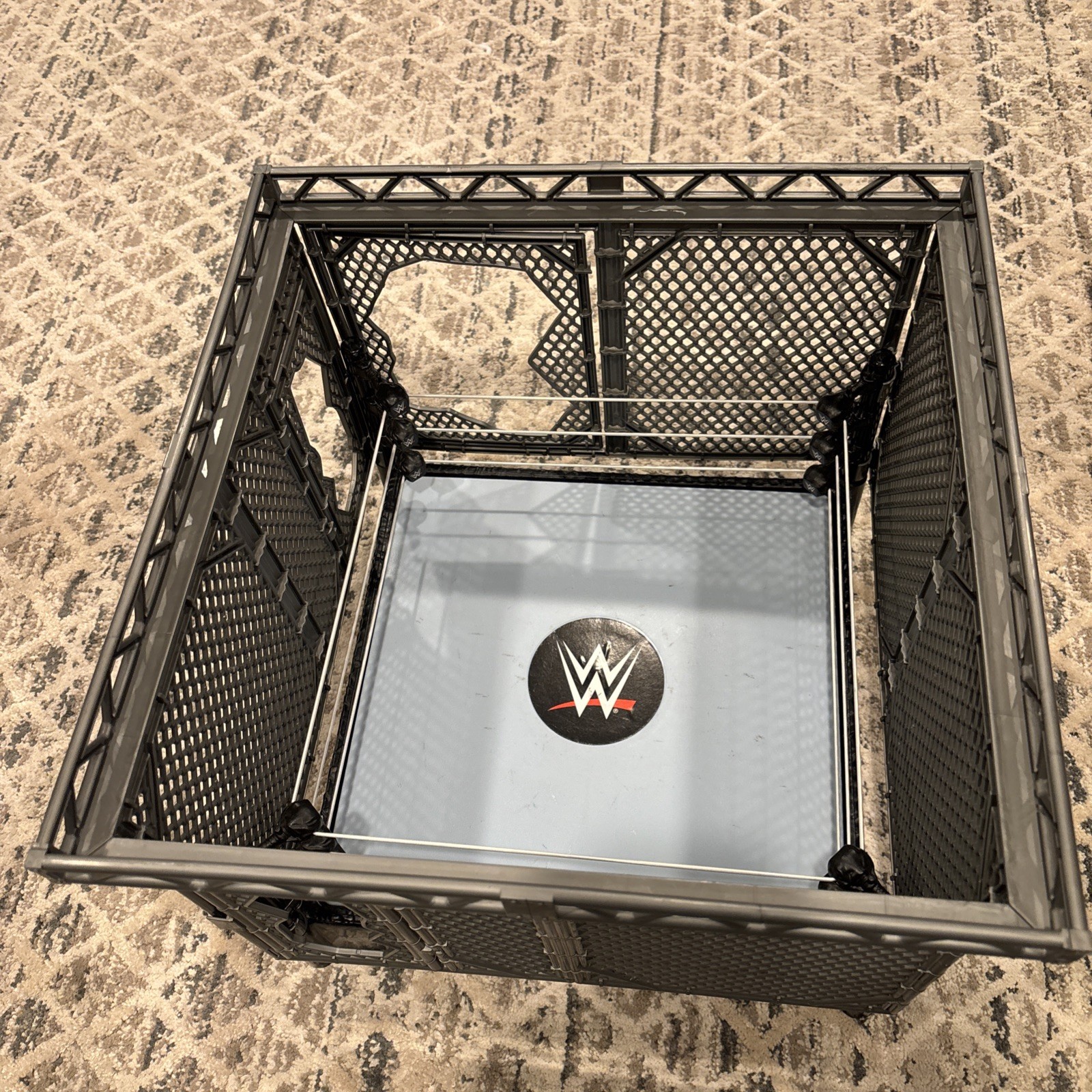 WWE Mattel Wrekkin’ Steel Cage Ring Playset Breakable Cage No Figures 2010