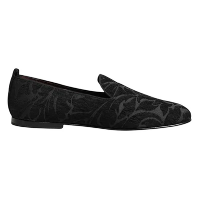 Chaussures DOLCE & GABBANA mocassins en brocart noir robe à enfiler EU42.5... - Photo 1/4
