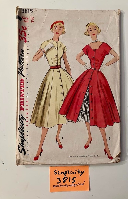 Simplicity 3815, Vintage Misses Dress & Petticoat Size 12 Bust 30, Uncut