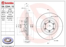 2 x BREMBO 09.C244.10 Disque de frein pour CHEVROLET,ISUZU