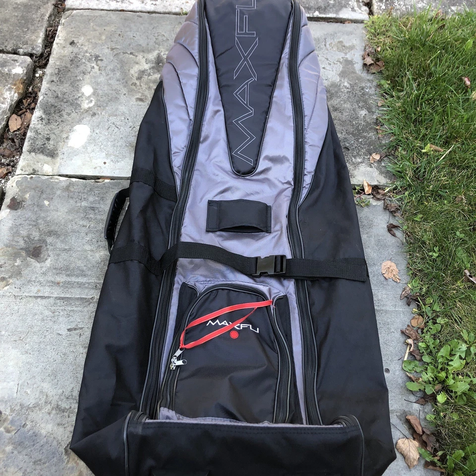 Maxfli BOLSA DE VIAJE CON RUEDAS GOLF NEGRO GRIS CARRO DE EQUIPAJE/BOLSO DE MANO DE CARRITO USADO Foto 3 de 4