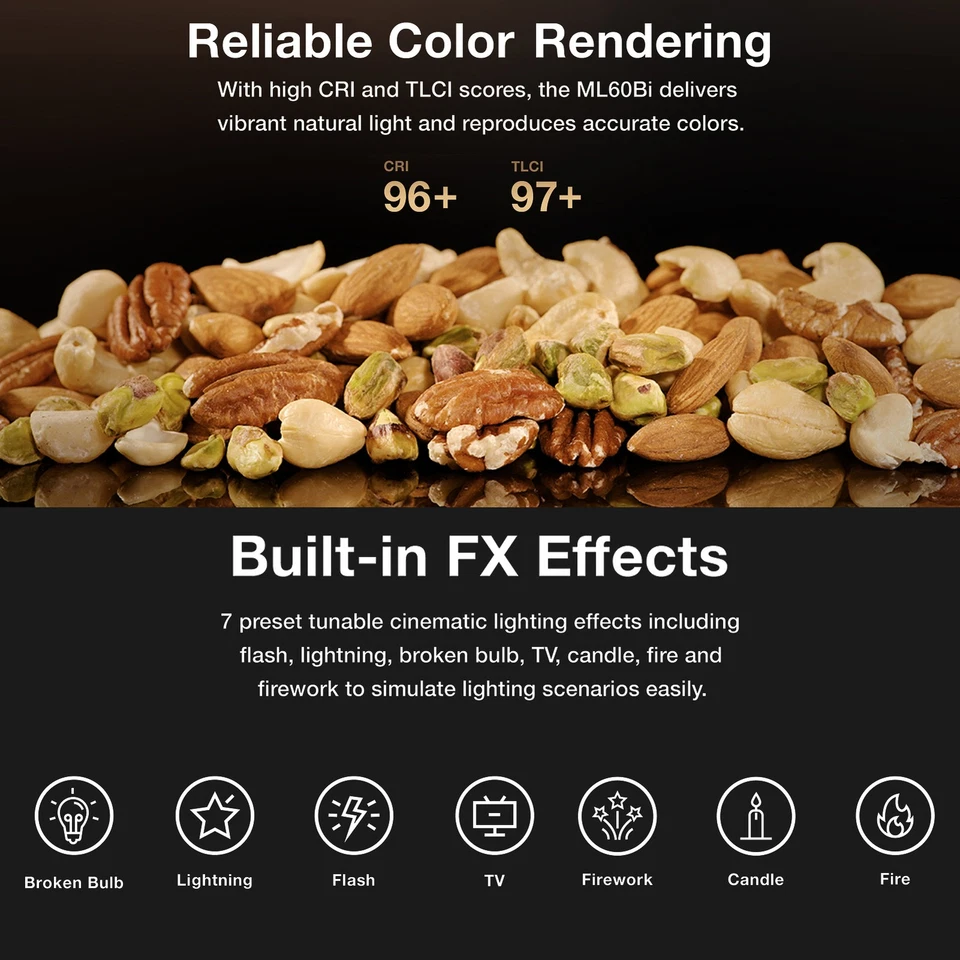 Godox ML60Bi LED Studio Light 60W Adjustable Brightness For Photography - Image 4 of 4