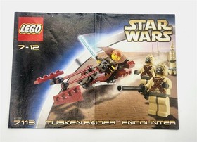 Vintage 2002 LEGO STAR WARS Tusken Raider Encounter Set 7113 -Complete w/book #1