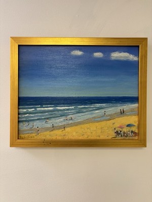 Ricciardi Artist,Signed Framed Seascape Beach Painting Impressionism Medium