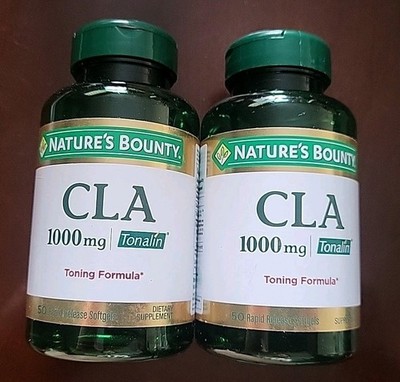 (2) Nature's Bounty CLA 1000mg (50 Gels Each) ~EXP: 9/27