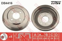 2X Trw Bremstrommel Trommeln Trommelbremse Hinten DB4416