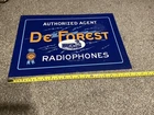 Radio Phone 1990s Repro De Forest Metal Tin Litho Sign 18.5” vintage antique