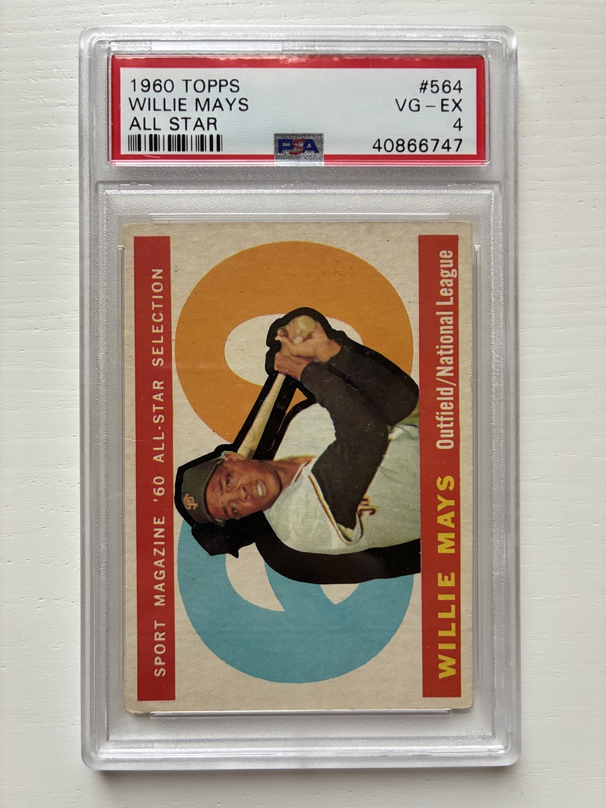 1960 Topps Baseball #564 Willie Mays All Star PSA VG-EX 4