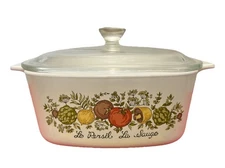 Corning Ware Spice of Life Casserole Dish Persil Sauge A-1 1/2-B Lid Vintage