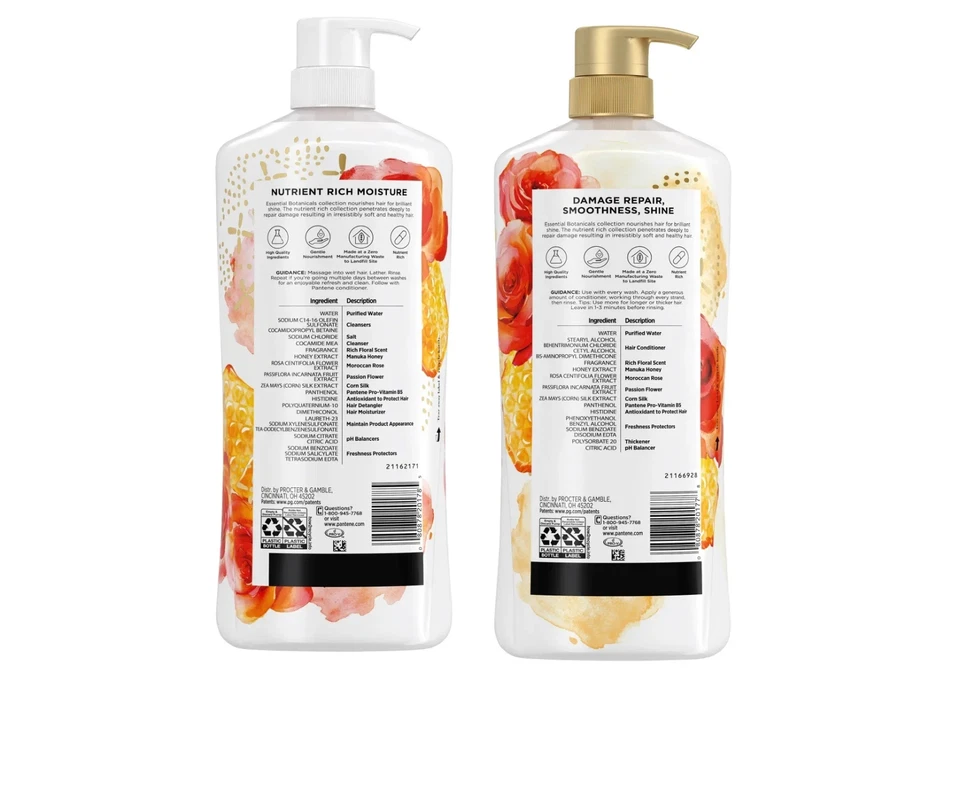 Pantene Essential Botanicals Shampoo & Conditioner Set, 38.2 Fl Oz – Nourishing - Image 2 of 4