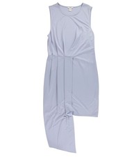 bar III Womens Asymmetrical Drape Bodycon Dress, Blue, Large