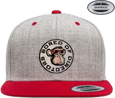 Bored Of Directors Circle Patch Premium Snapback Cap HeathergreyRed