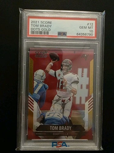 2021 Tom Brady Score Gold Dots /225 PSA 10 POP 1 🔥 🔥🔥🔥🔥