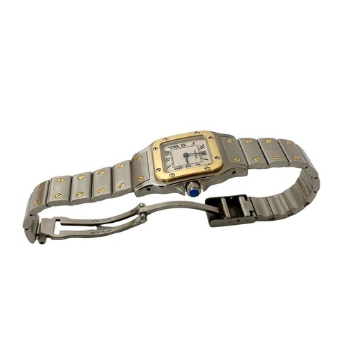 CARTIER Santos Galbe SM Relojes de Cuarzo Acero Inoxidable K18 Oro Plata 35380 - Imagen 4 de 6