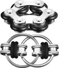 Fidget Toy Set Include Six Roller Chain Fidget and Key Flippy Chain Stress Reduc
