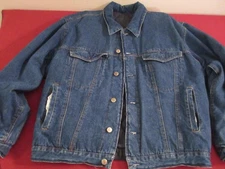 Vtg Arizona Jeans Quilt-Lined  Blue Denim Jacket Size Large/ XLT LARGE