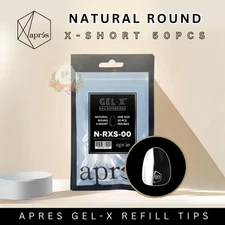 Apres Gel-X Natural Round Extra Short Refill 50pc [4.5,5.5,6.5 included]