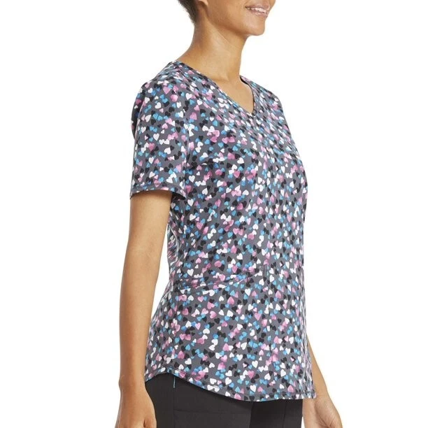 ScrubStar Valentine's Women's Tiny Hearts Top Size Small NWT - Image 2 of 3