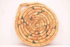 ATQ Alaskan Eskimo Native American Indian Inuit Yupik Flat Basket Woven Trivet