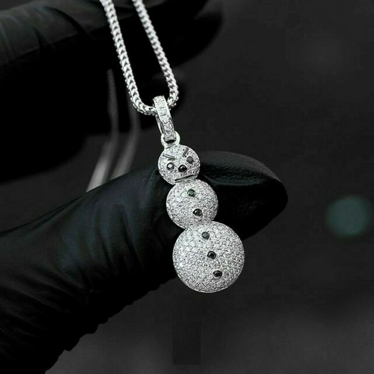 Diamond snowman pendant sale