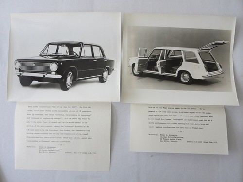 1967 Fiat Press Kit Brochure Photos 124 Station Wagon 124 Sedan - Canadian - Picture 3 of 8
