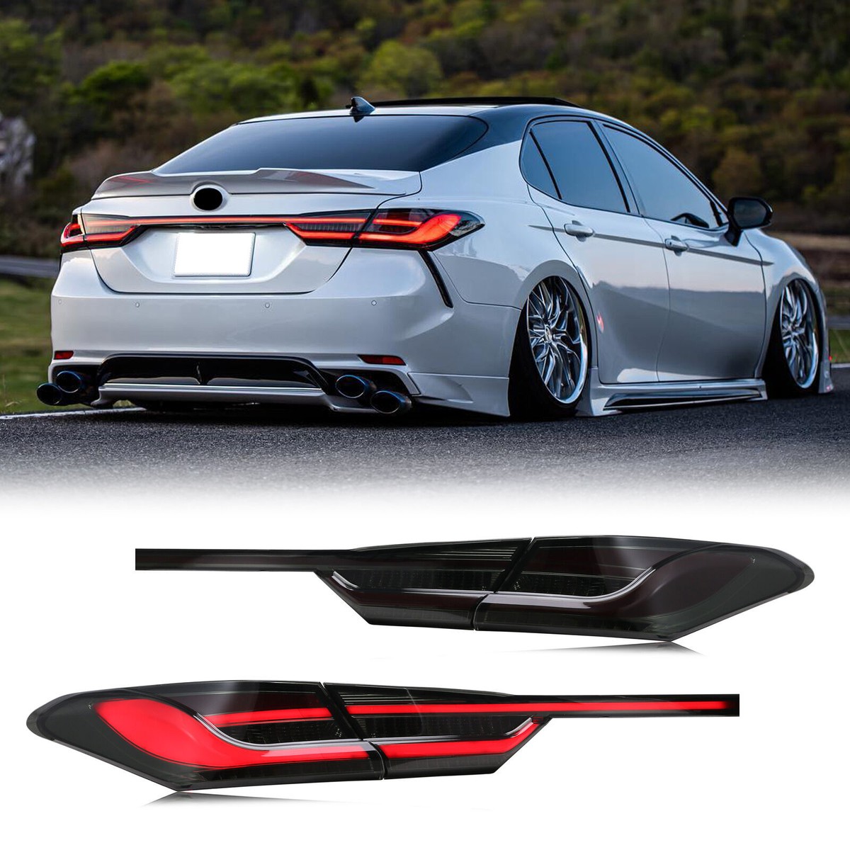 1 Pair LED Tail Lights For Toyota Camry Sedan 2018-2024 with Trunk