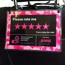 2 x 5 Star Ratings Sign Designer Car Sign Custom Made with Your Name