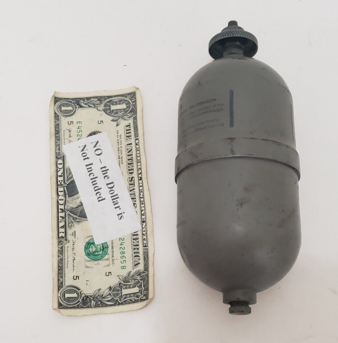Bridgeport Refillable Insecticide Arenol Dispenser Metal Pressure Tank WWII 1945