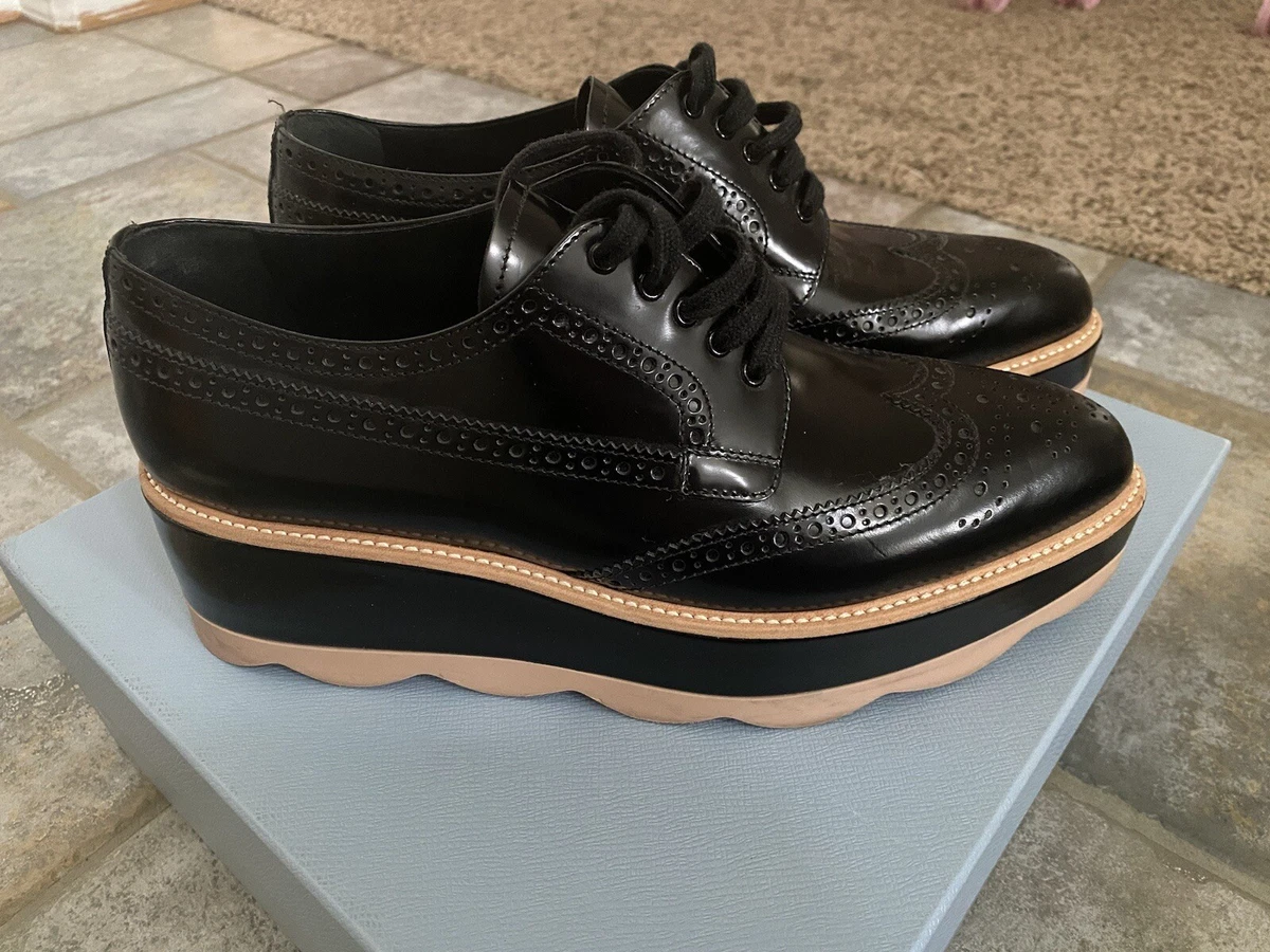PRADA Shoes | Spazzolato Calzature Donna Oxford | Nero + Orchidea | SIZE 41
