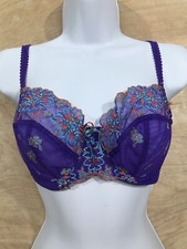 Panache Superbra Ariza 5051 Purple Embroidered Lace Size 32E Underwire Full Cup