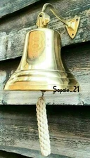 Brass Wall Bell Vintage Ship's School Pub Last Orders Dinner Door 8 inch