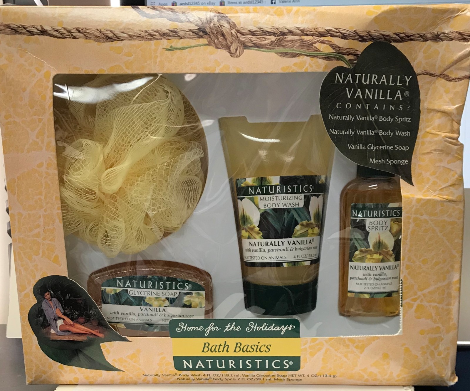 Naturistics Naturally Vanilla Bath Basics 4 pc Set